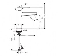 MONOMANDO LAVABO METROPOL 110 MANECILLA PLANA HANSGROHE